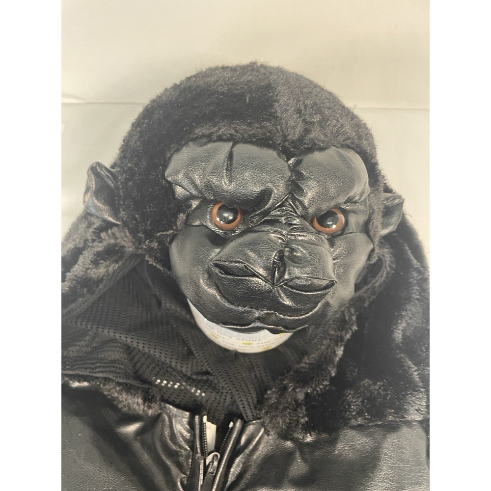 Realistic Gorilla Ape Kong Black Plush Youth 8-10 Puffy Paws Face Chest Details